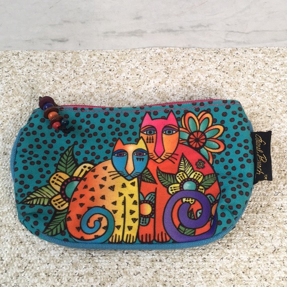 Laurel Burch Handbags - Laurel Burch Cat Kitty Floral Coin Purse Wallet